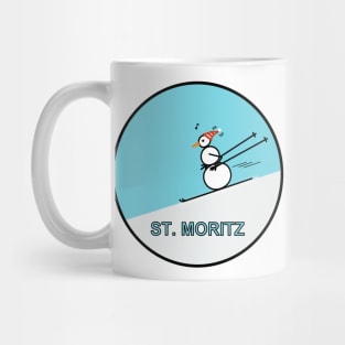 Frosty the Snowman skiing in St. Moritz Mug